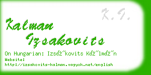 kalman izsakovits business card